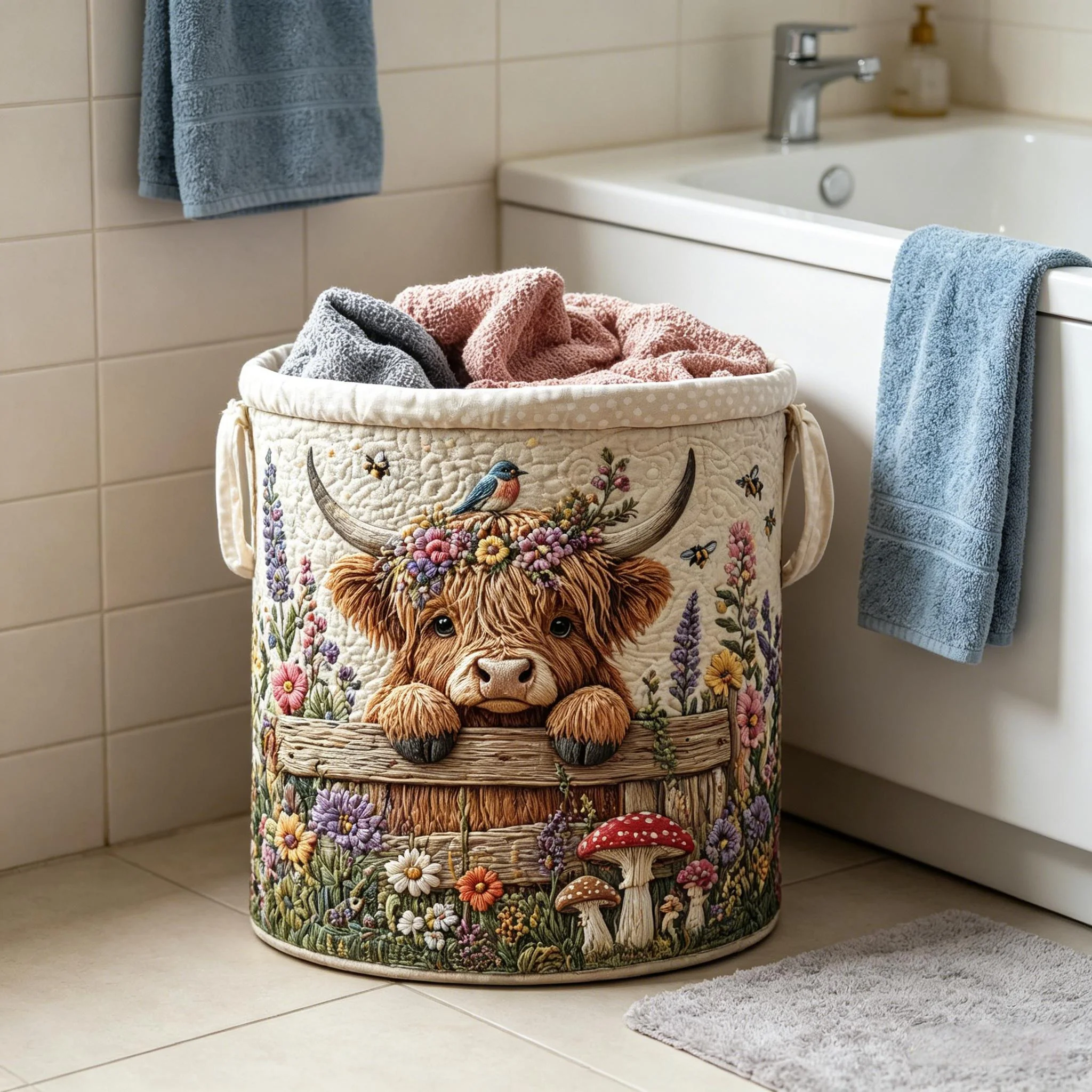 🌱🐂Highland Cow Garden Charm Storage Basket - Image 4