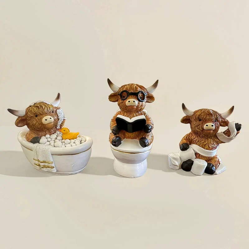 🔥Last Day 49% OFF- Highland Cow Bathroom Ornaments - Image 4