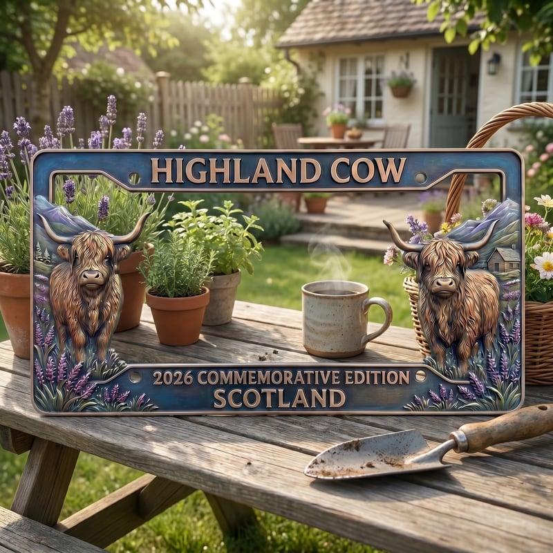 🔥🐂 Highland Cow Commemorative Edition License Plate 🌟 - Image 5