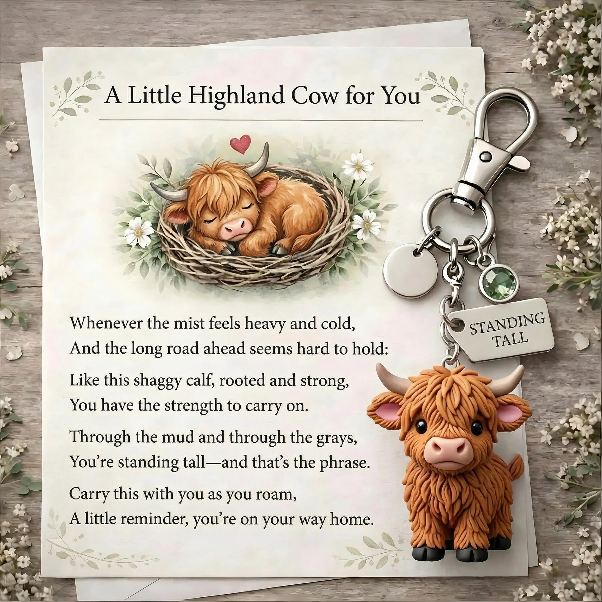 🐮A Little Highland Cow For You Keychain: Your Daily Reminder of Quiet Strength - Image 2
