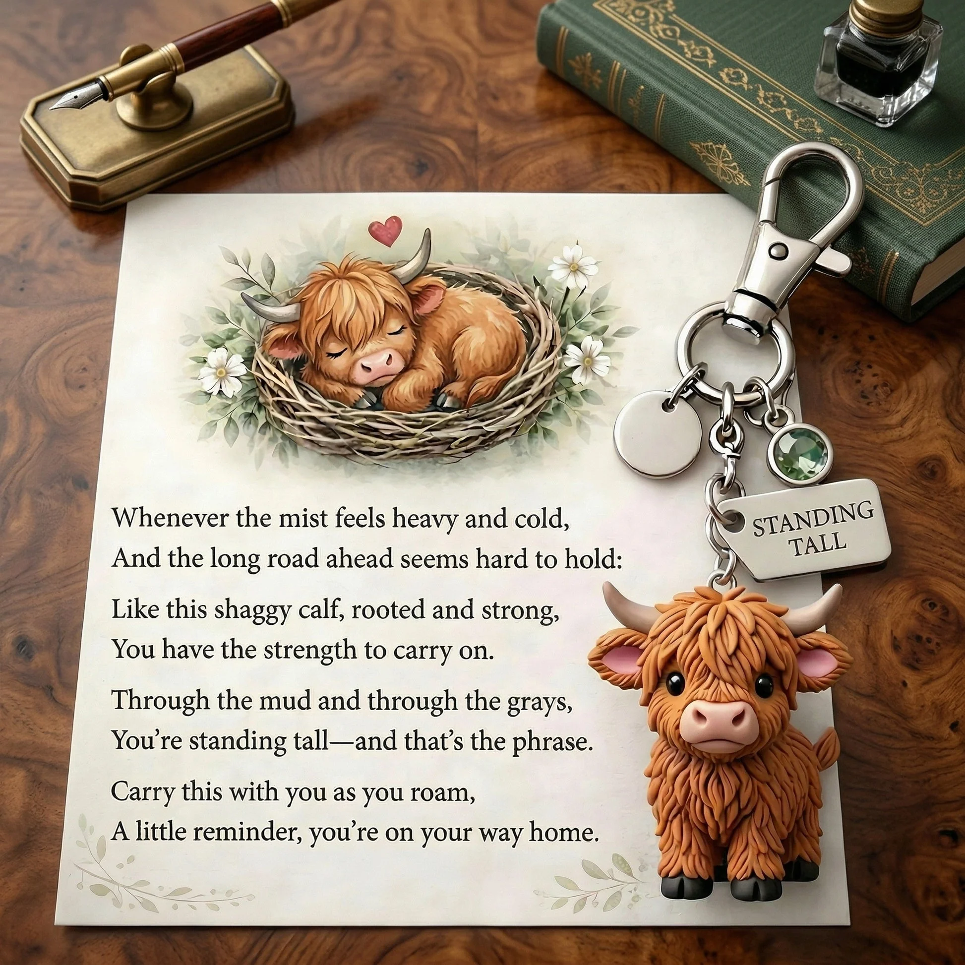 🐮A Little Highland Cow For You Keychain: Your Daily Reminder of Quiet Strength - Image 6