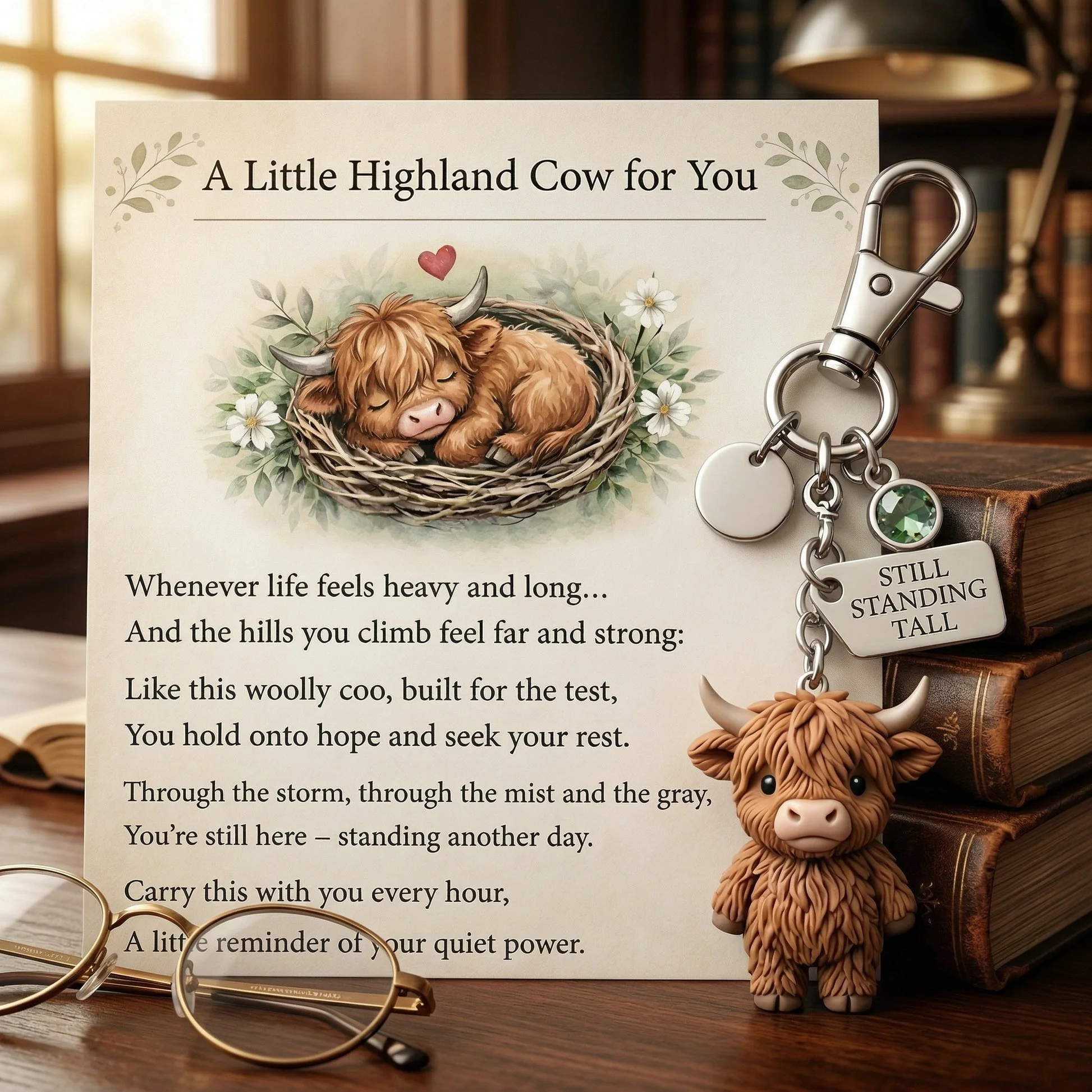 🐮A Little Highland Cow For You Keychain: Your Daily Reminder of Quiet Strength - Image 9