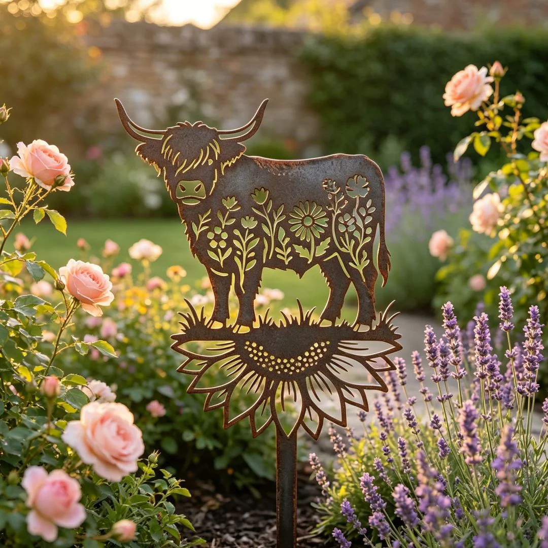 🐂🌻 Highland Cow Metal Garden Stake - Image 2