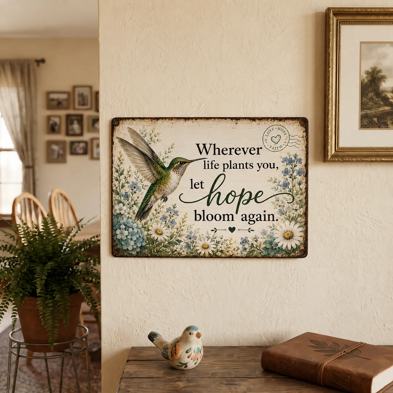 🌿 Hope Bloom Again Hummingbird Garden Sign - Image 4