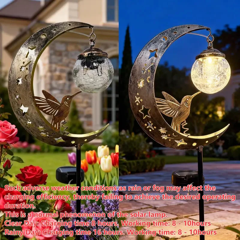 🌙✨Hummingbird Moon Solar Garden Stake Light💋 - Image 7