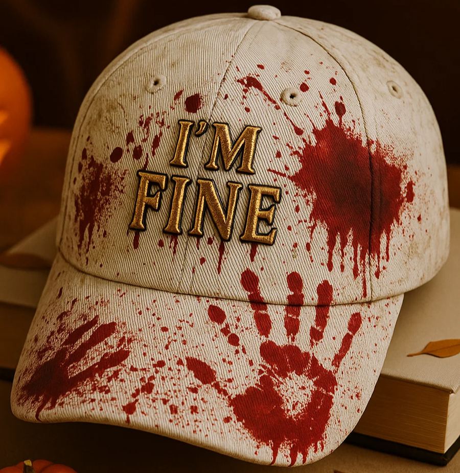 I'm Fine, It's Not My Blood Art Hat - Image 4