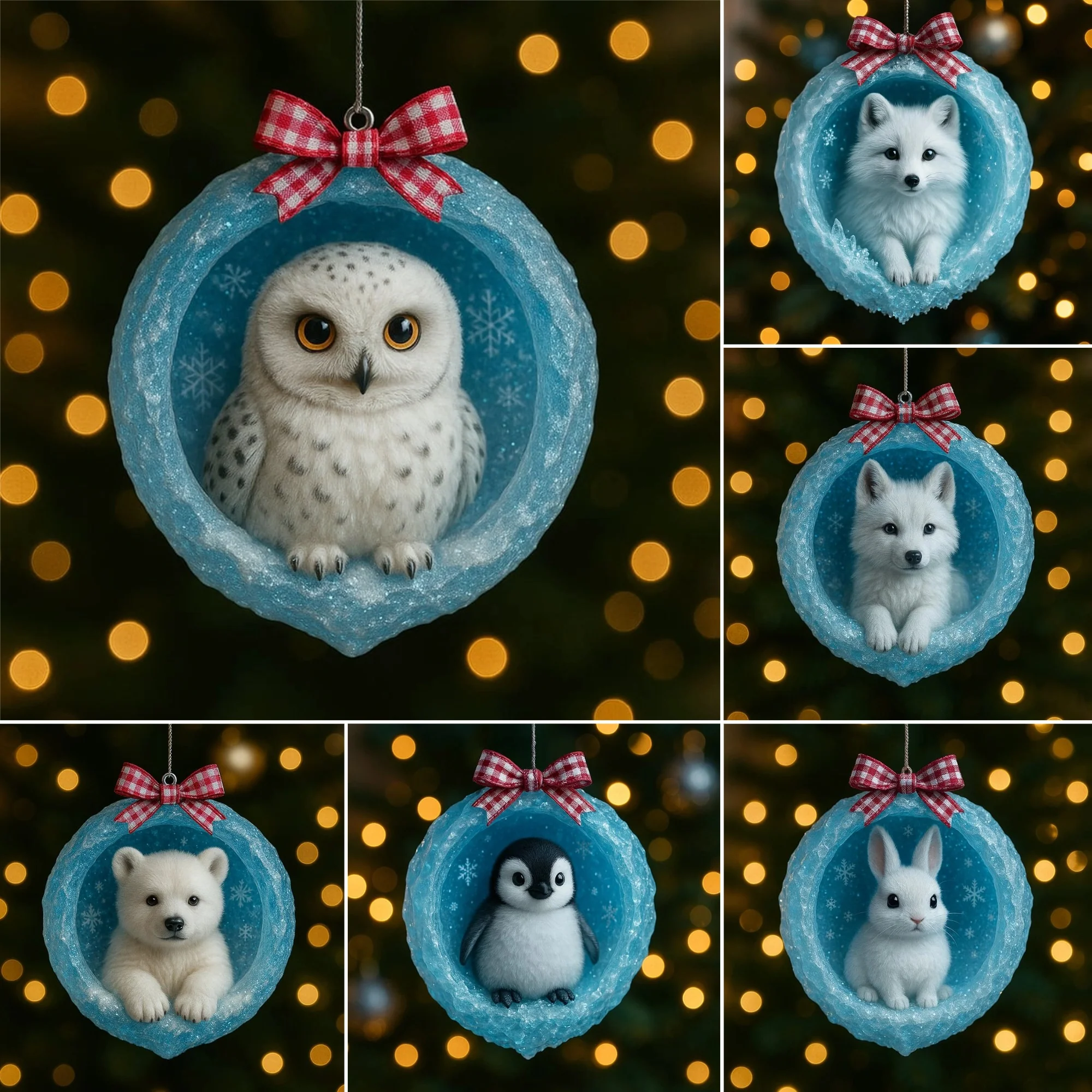 ❄️🦉Ice Crystal Cave Animal Ornaments - Image 7