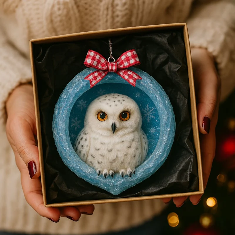 ❄️🦉Ice Crystal Cave Animal Ornaments - Image 8