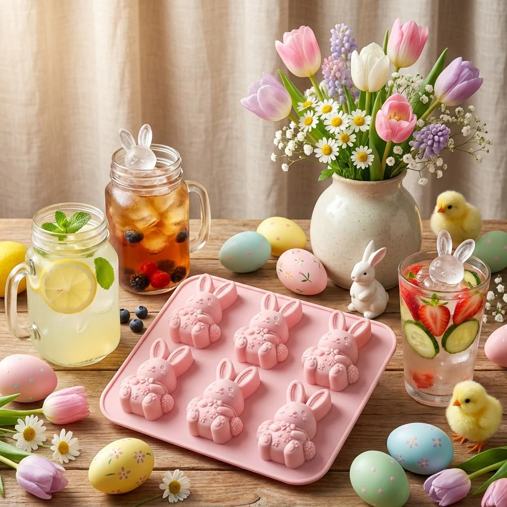 🐰 Cute Easter Bunny Silicone Mold – 6-Cavity 3D Ice Cube & Dessert Mold - Image 10