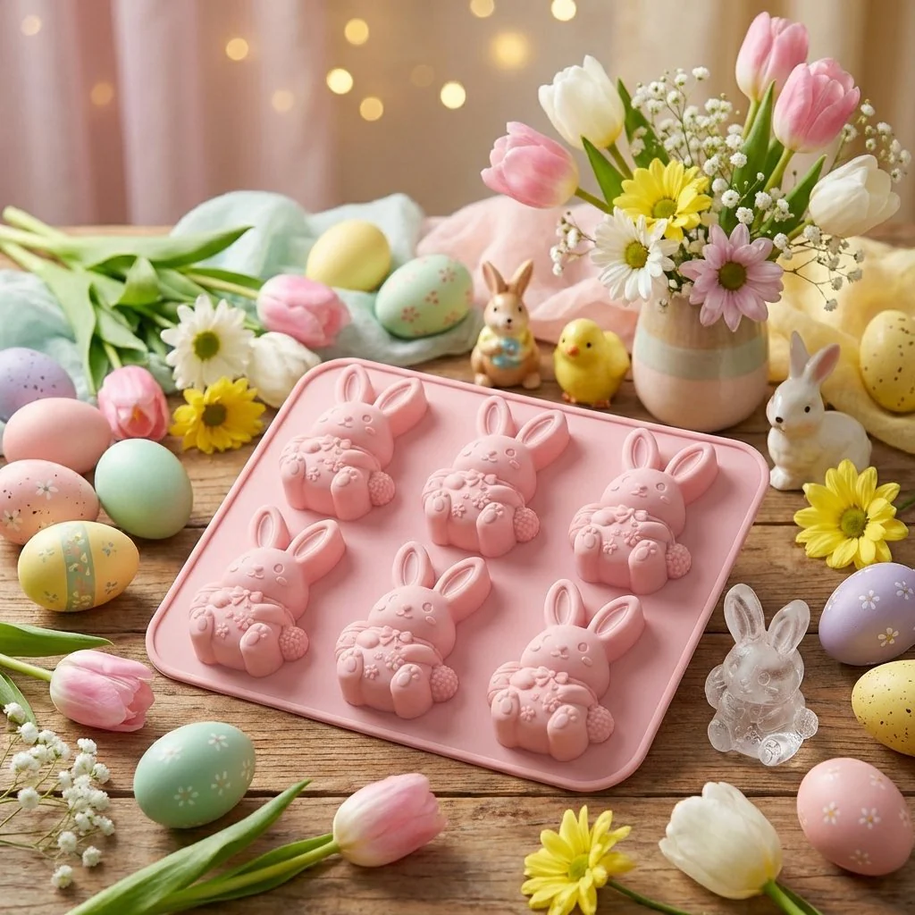 🐰 Cute Easter Bunny Silicone Mold – 6-Cavity 3D Ice Cube & Dessert Mold - Image 11