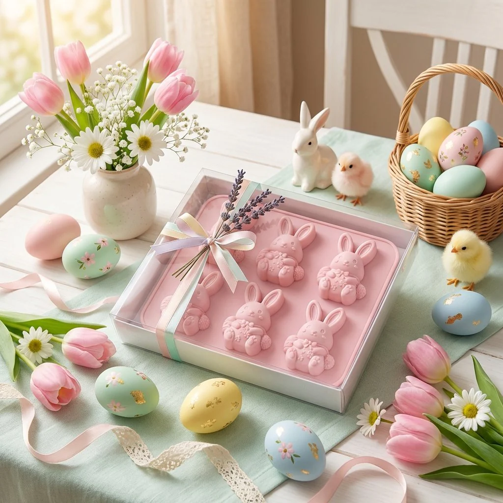 🐰 Cute Easter Bunny Silicone Mold – 6-Cavity 3D Ice Cube & Dessert Mold - Image 12