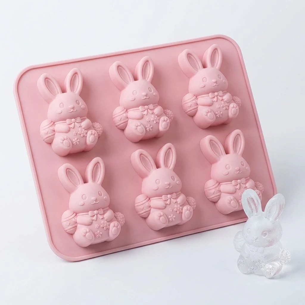 🐰 Cute Easter Bunny Silicone Mold – 6-Cavity 3D Ice Cube & Dessert Mold - Image 13
