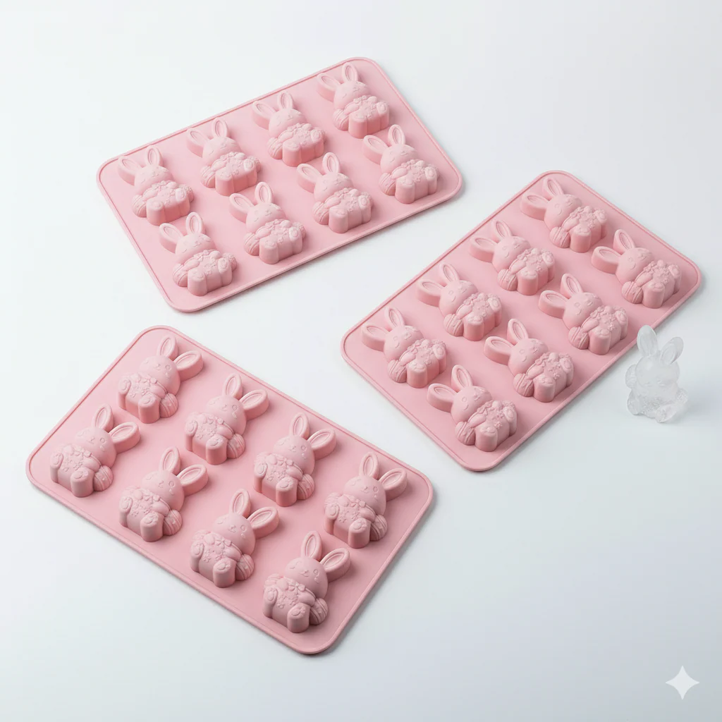 🐰 Cute Easter Bunny Silicone Mold – 6-Cavity 3D Ice Cube & Dessert Mold - Image 15