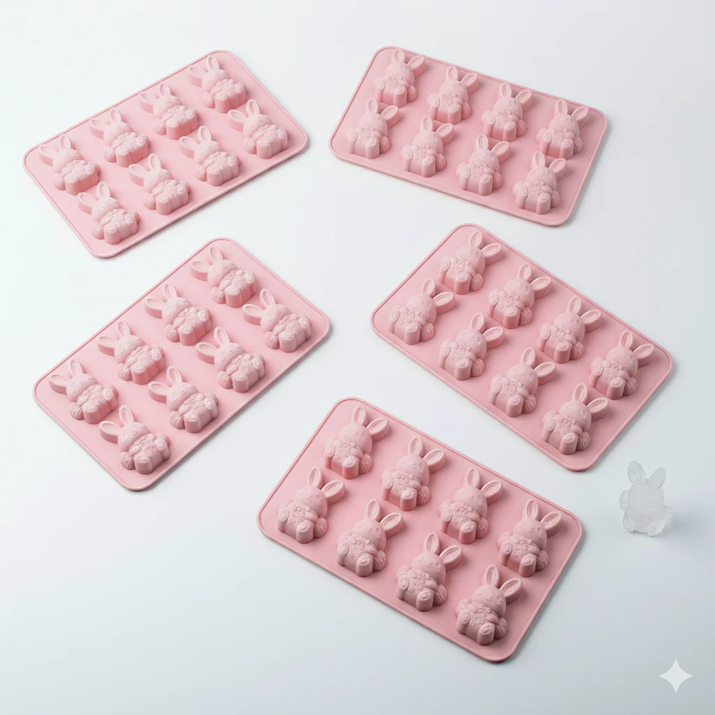 🐰 Cute Easter Bunny Silicone Mold – 6-Cavity 3D Ice Cube & Dessert Mold - Image 16