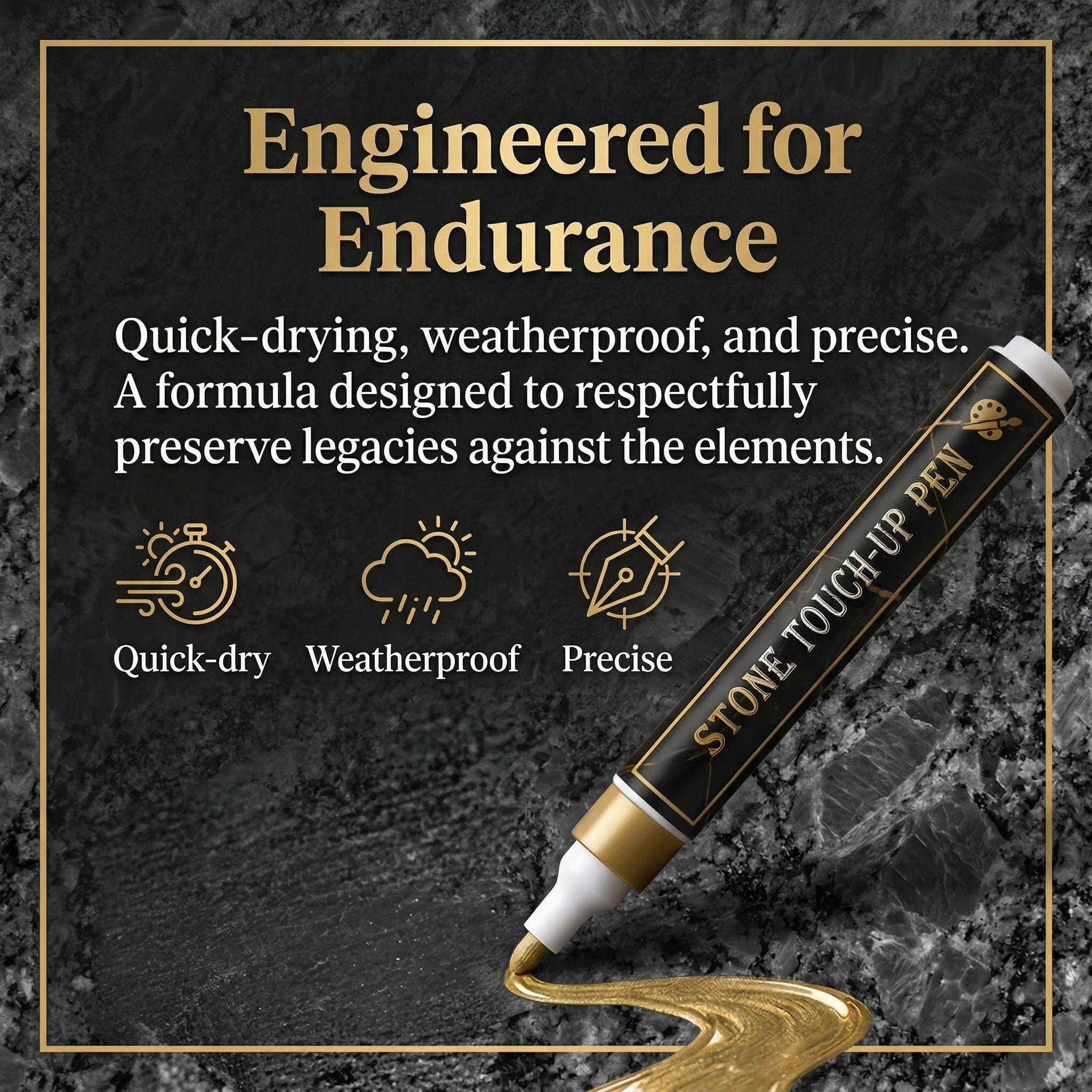 🖋️🖋️Golden Tombstone Marker Pen for Restoring Faded Grave Inscriptions - Image 4