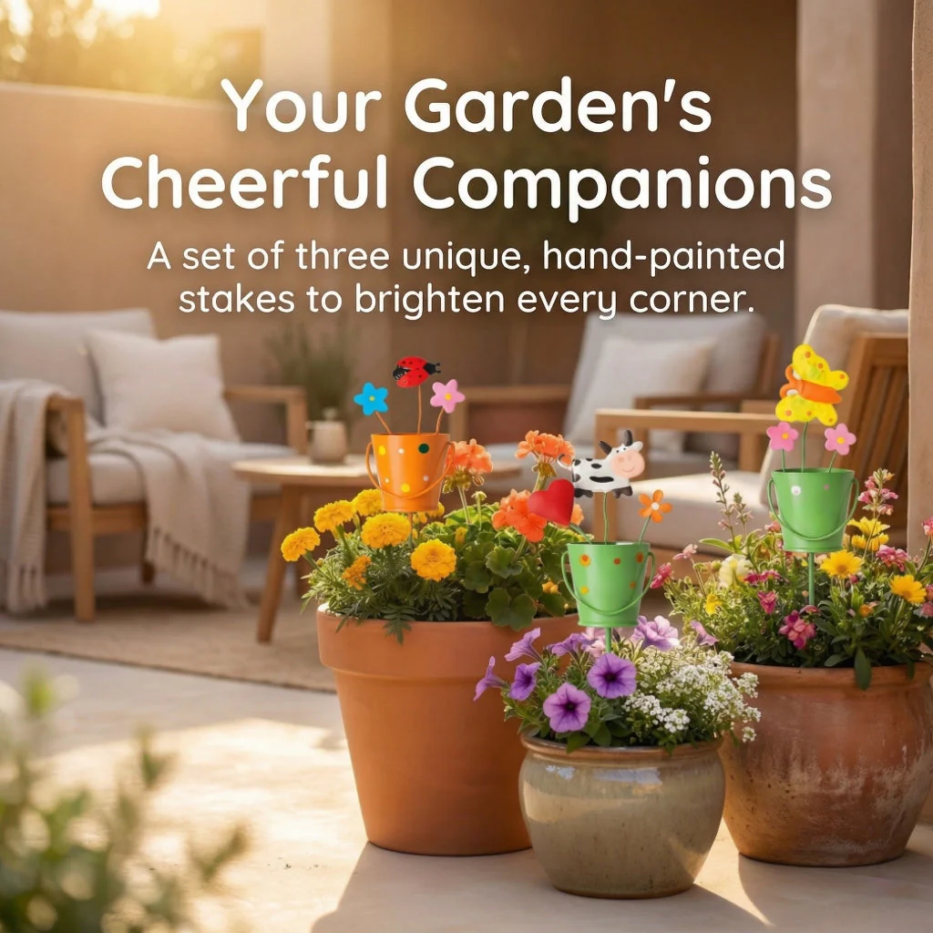 🔥Last Day 49% OFF-🌱🌱Set of 3 Metal Flower Pot Garden Stakes - Image 3