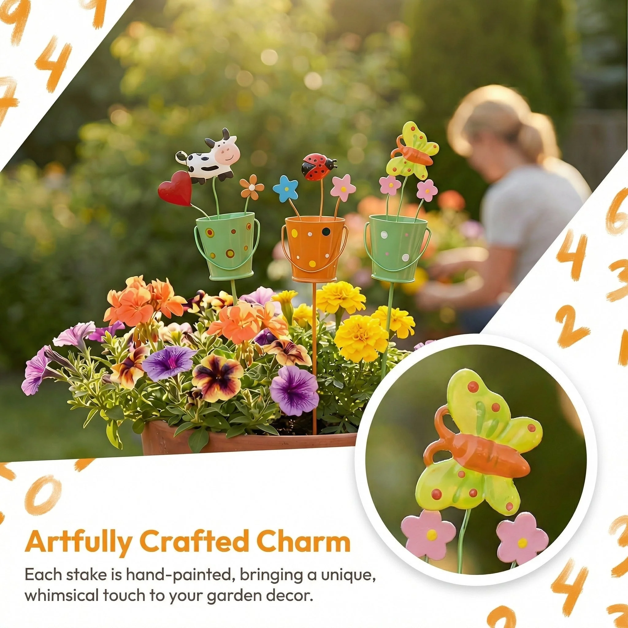 🔥Last Day 49% OFF-🌱🌱Set of 3 Metal Flower Pot Garden Stakes - Image 5