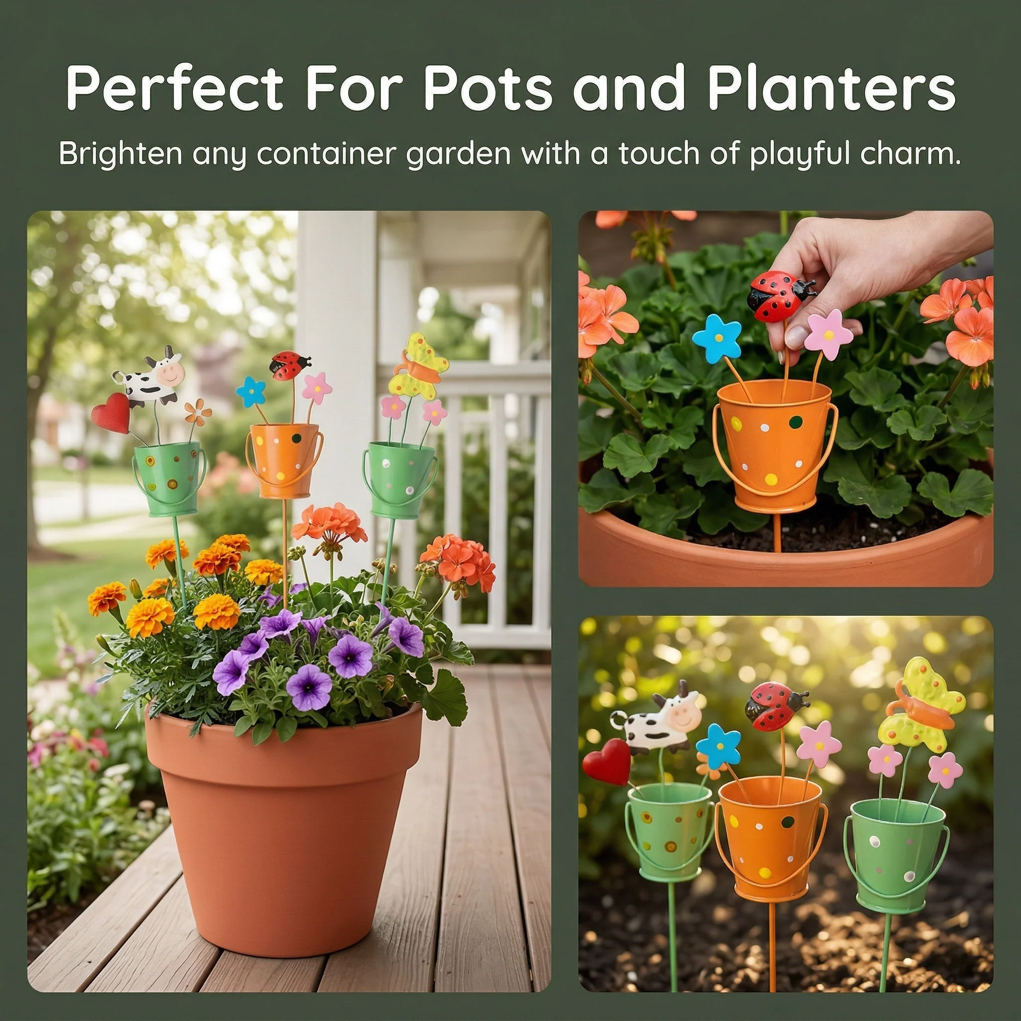🔥Last Day 49% OFF-🌱🌱Set of 3 Metal Flower Pot Garden Stakes - Image 7