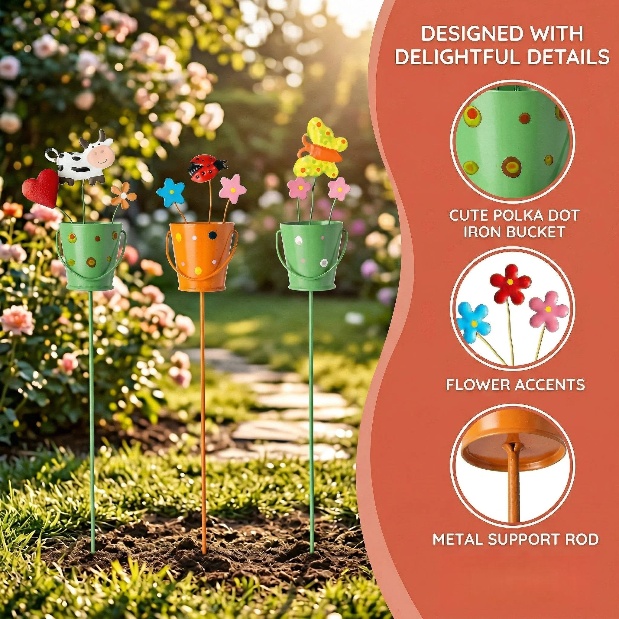 🔥Last Day 49% OFF-🌱🌱Set of 3 Metal Flower Pot Garden Stakes - Image 8