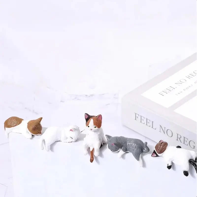 ⏰🔥LAST DAY 49% OFF - Hand-Painted Mini Cat Desk Figurines 😺 Set of 5 Cute Cartoon Kitty Companions - Image 11