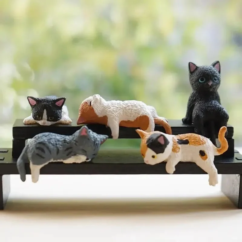 ⏰🔥LAST DAY 49% OFF - Hand-Painted Mini Cat Desk Figurines 😺 Set of 5 Cute Cartoon Kitty Companions - Image 3