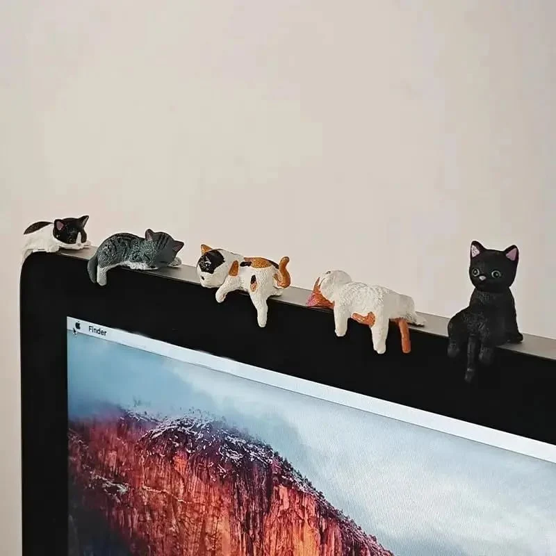⏰🔥LAST DAY 49% OFF - Hand-Painted Mini Cat Desk Figurines 😺 Set of 5 Cute Cartoon Kitty Companions - Image 4