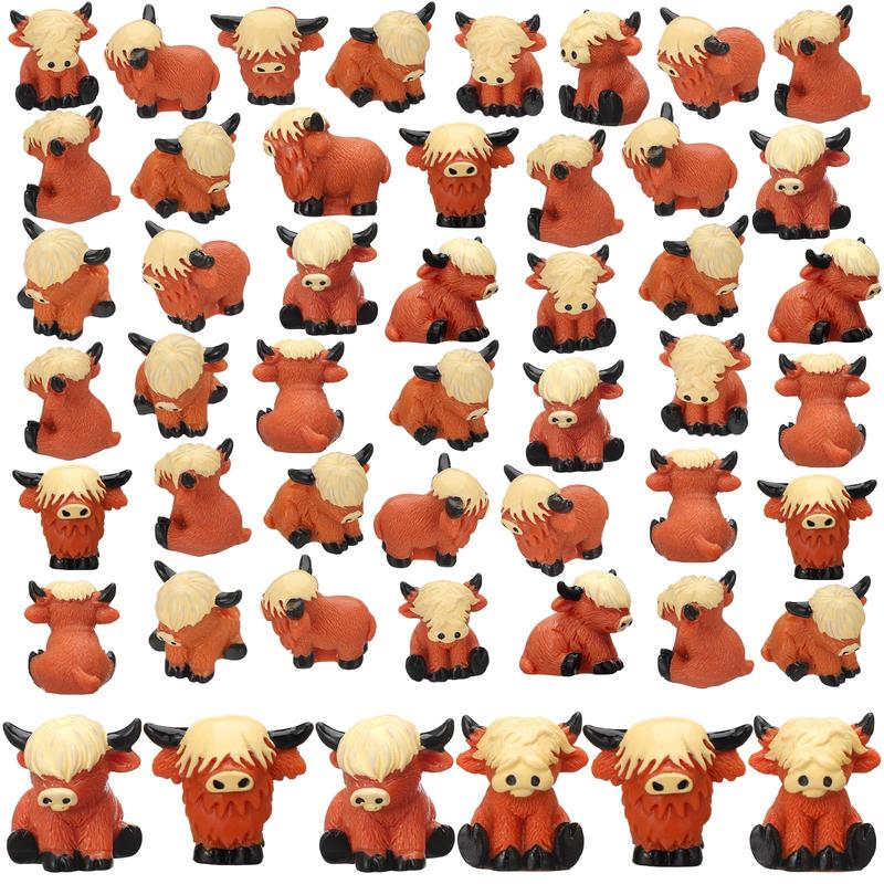 🐂🥚Easter Egg Hunt Alternative: Mini Highland Cow Figurines for Hide & Seek - Adorable Resin Cow Decorations for Party Favors, Easter Basket Stuffers & Home Decor💕 - Image 2