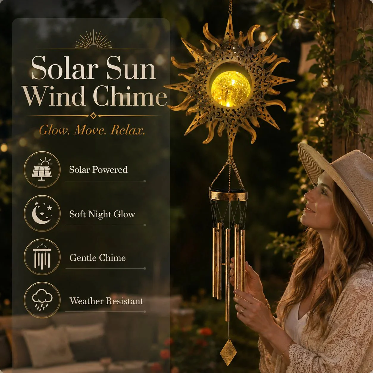 🌙✨ Moon Courtyard Solar Wind Chime - Image 3