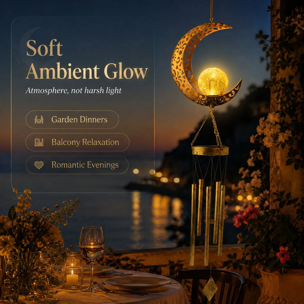 🌙✨ Moon Courtyard Solar Wind Chime - Image 9
