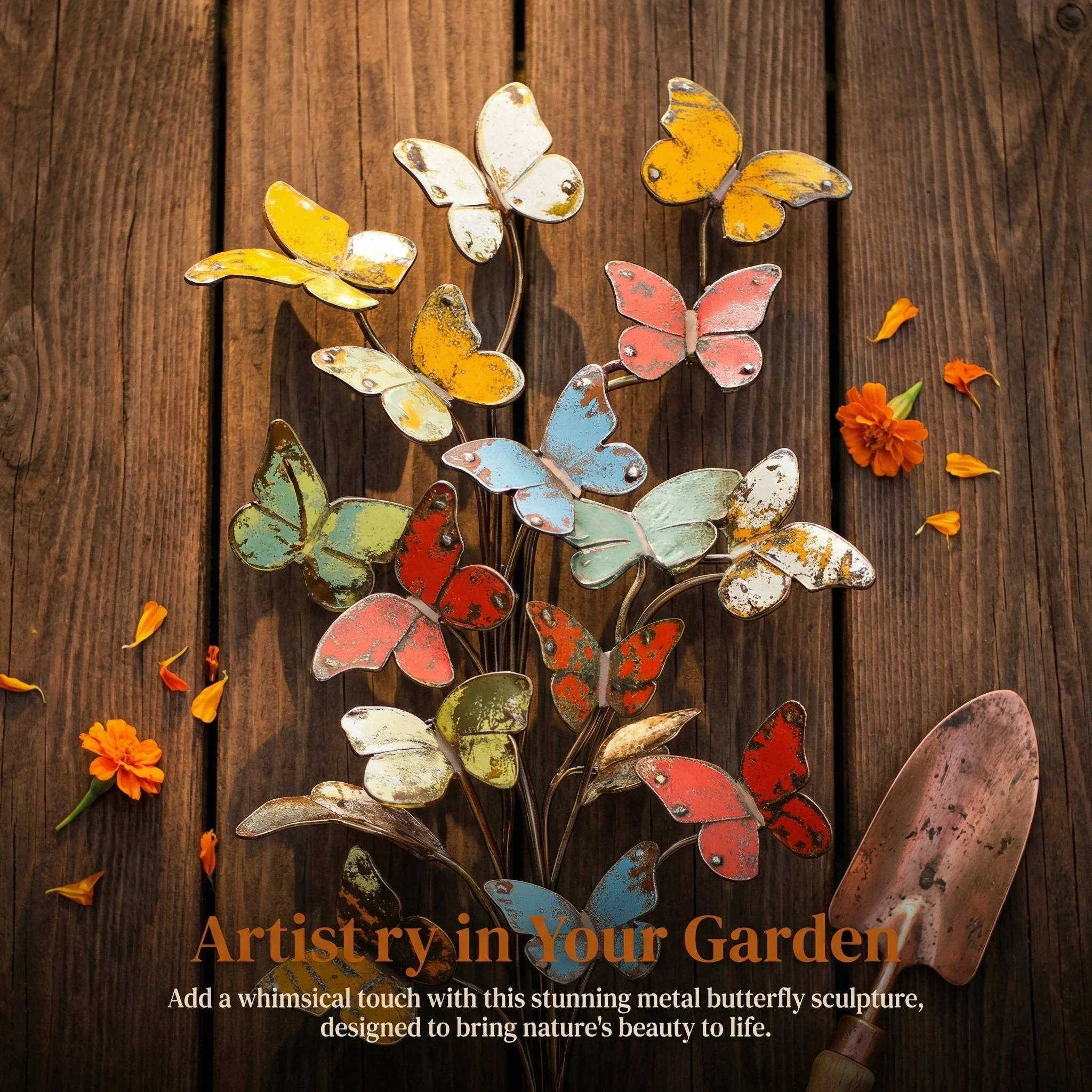 🦋🦋Multicolored Metal Butterfly Garden Stake - Image 14