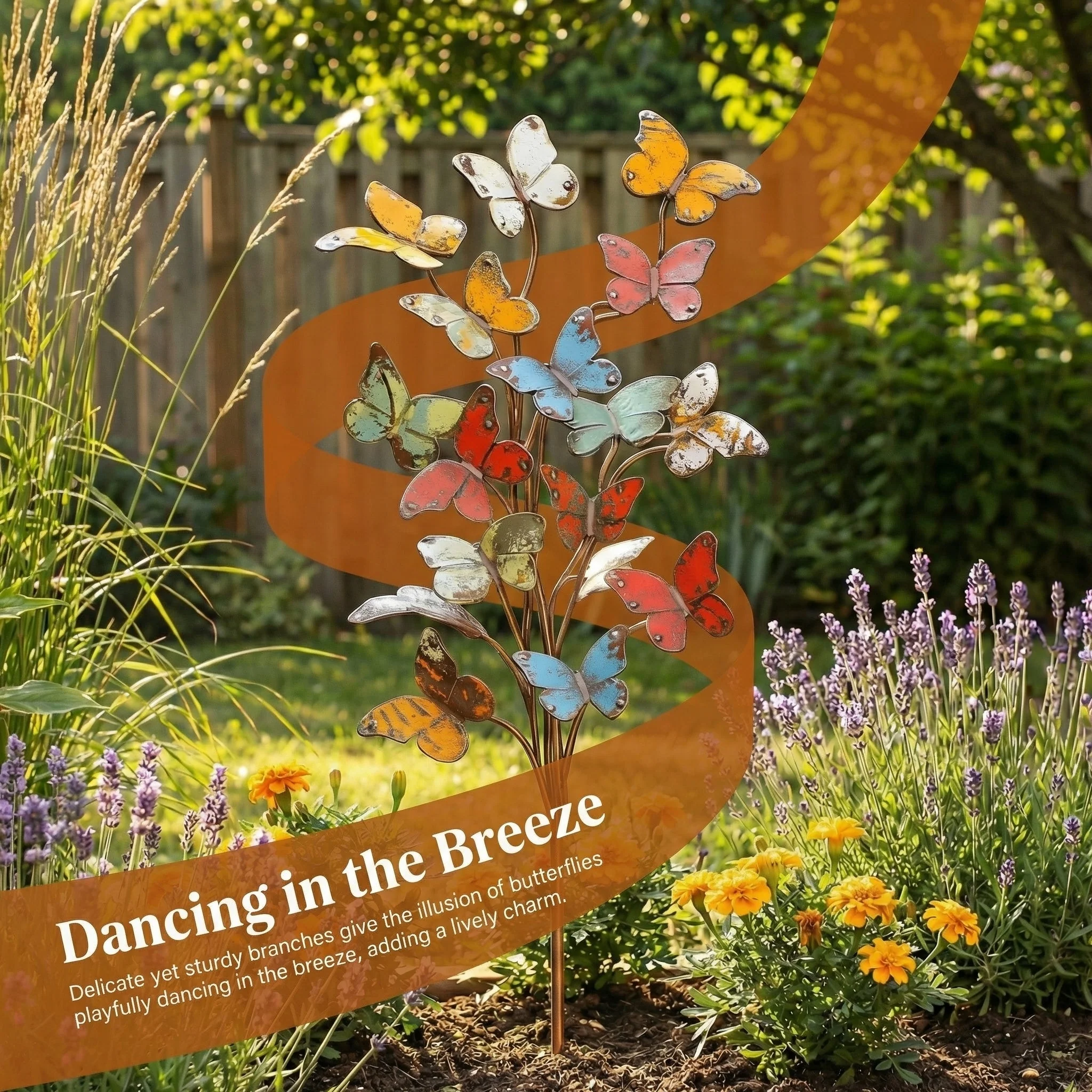 🦋🦋Multicolored Metal Butterfly Garden Stake - Image 16