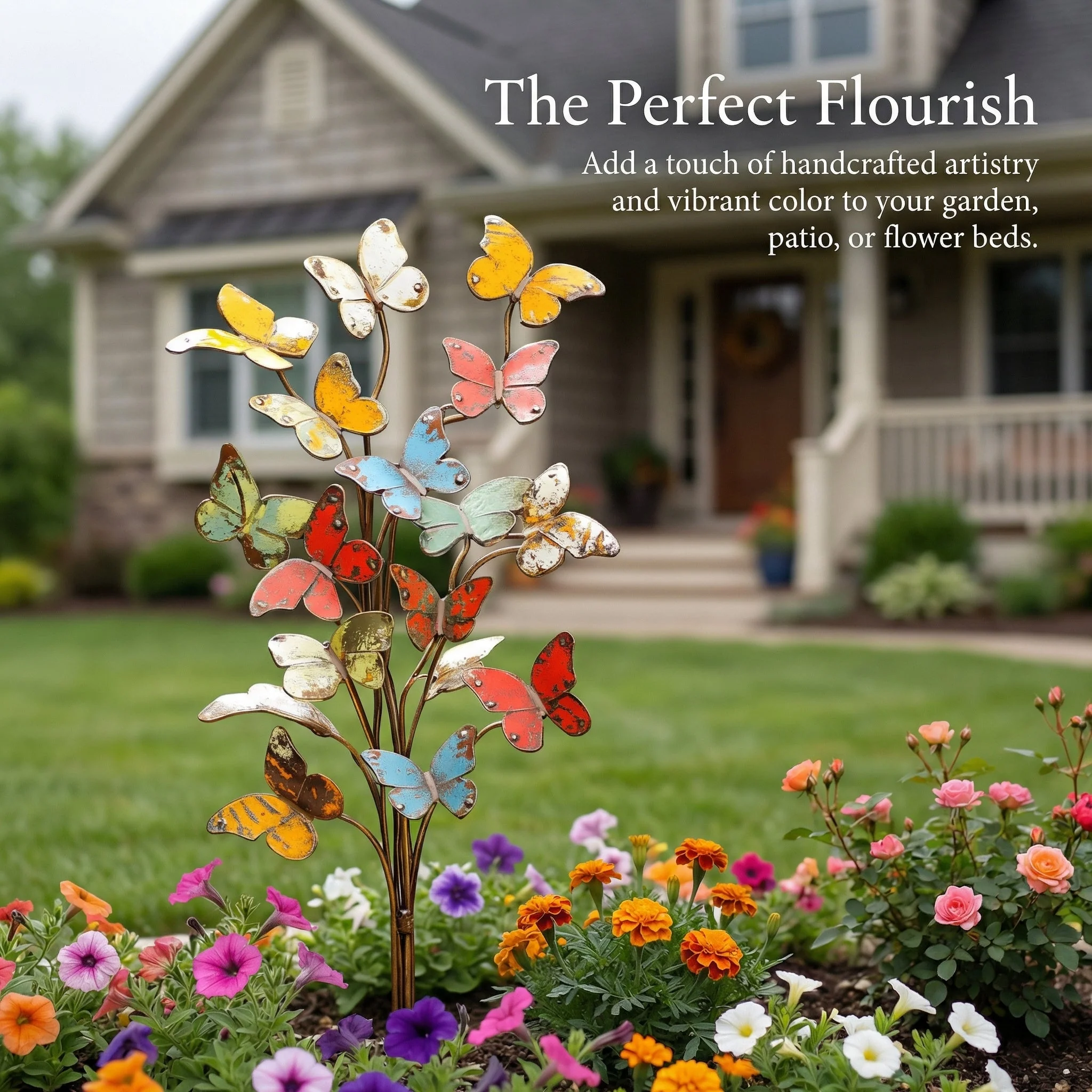 🦋Multicolored Metal Butterfly Garden Stake - Image 11