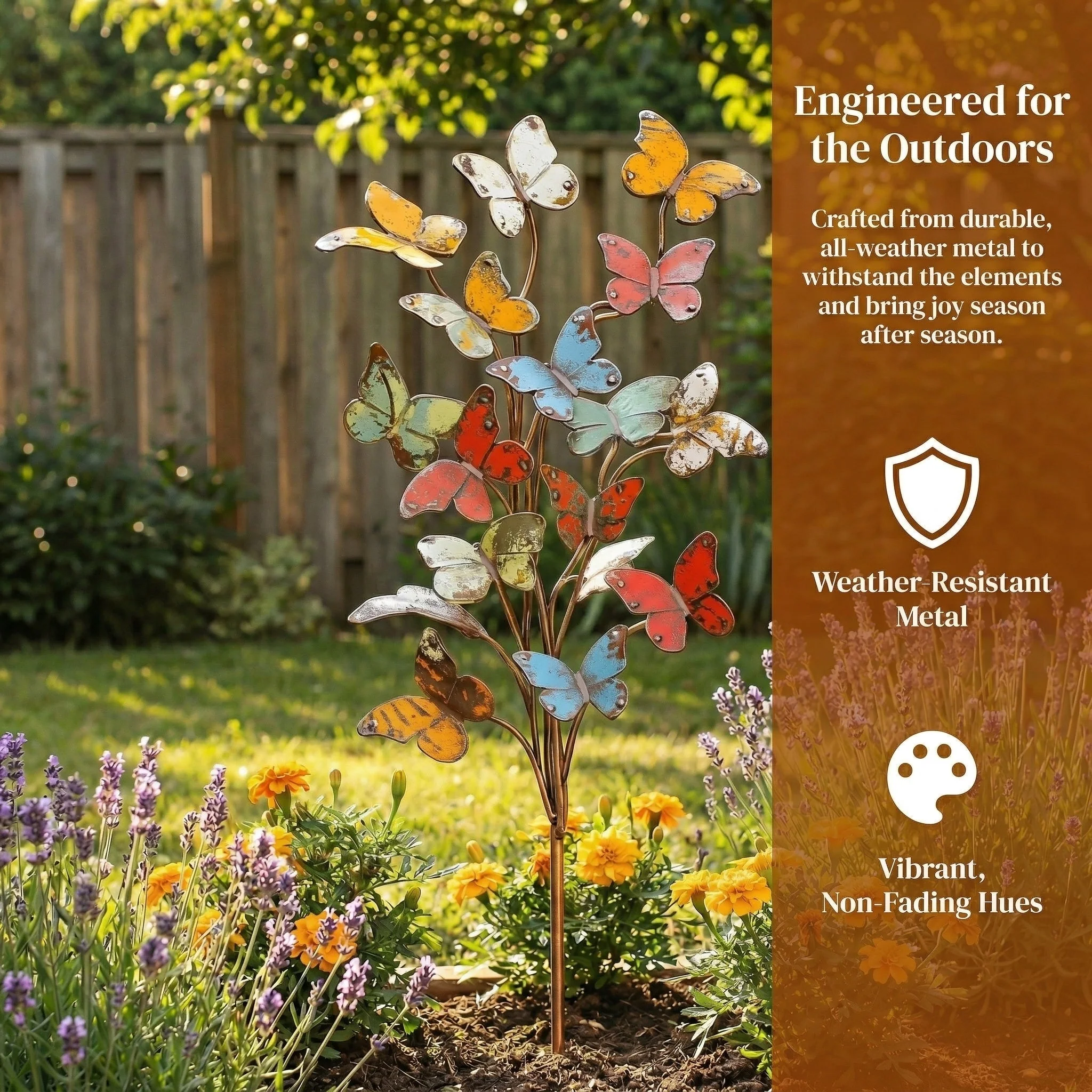 🦋Multicolored Metal Butterfly Garden Stake - Image 15