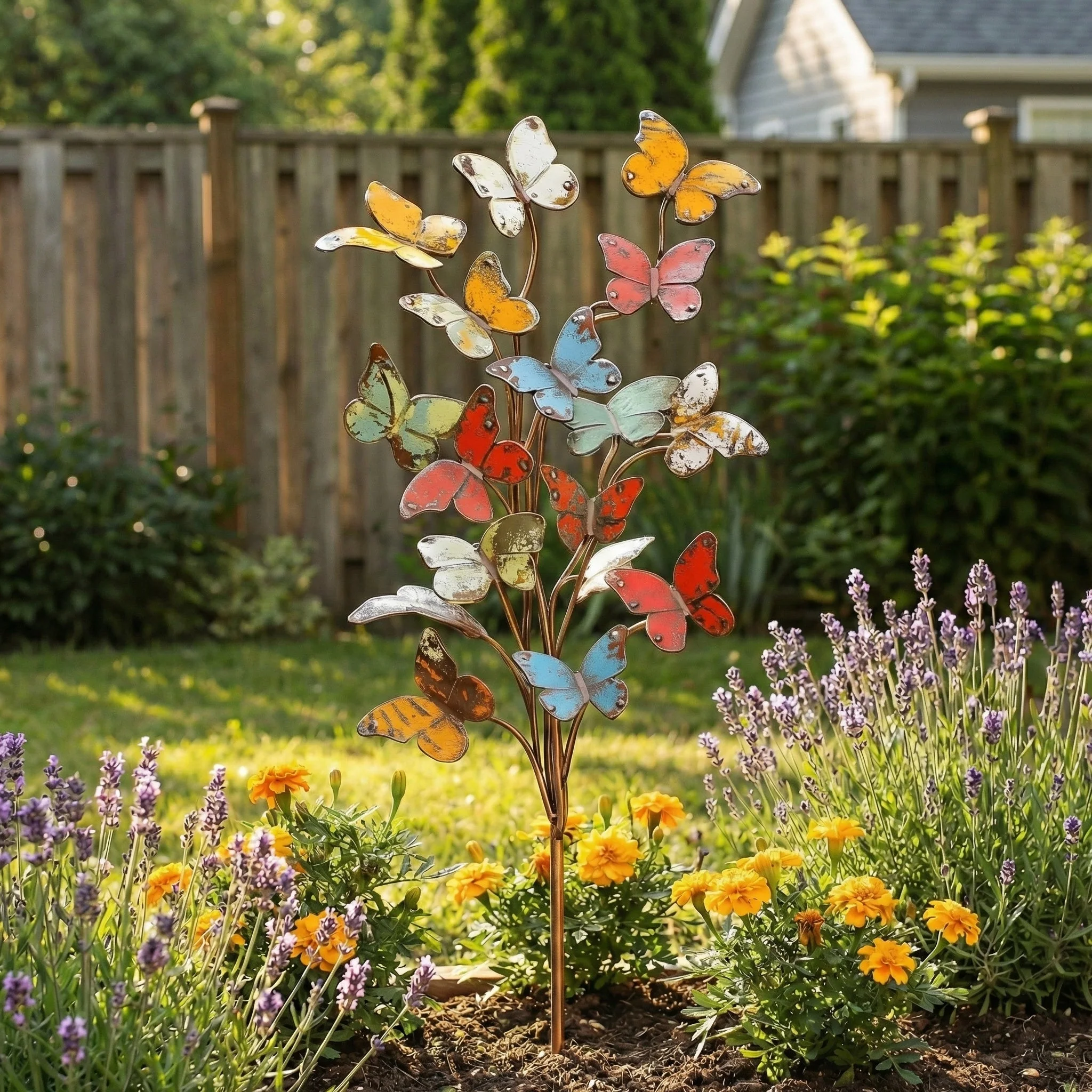 🦋Multicolored Metal Butterfly Garden Stake - Image 3