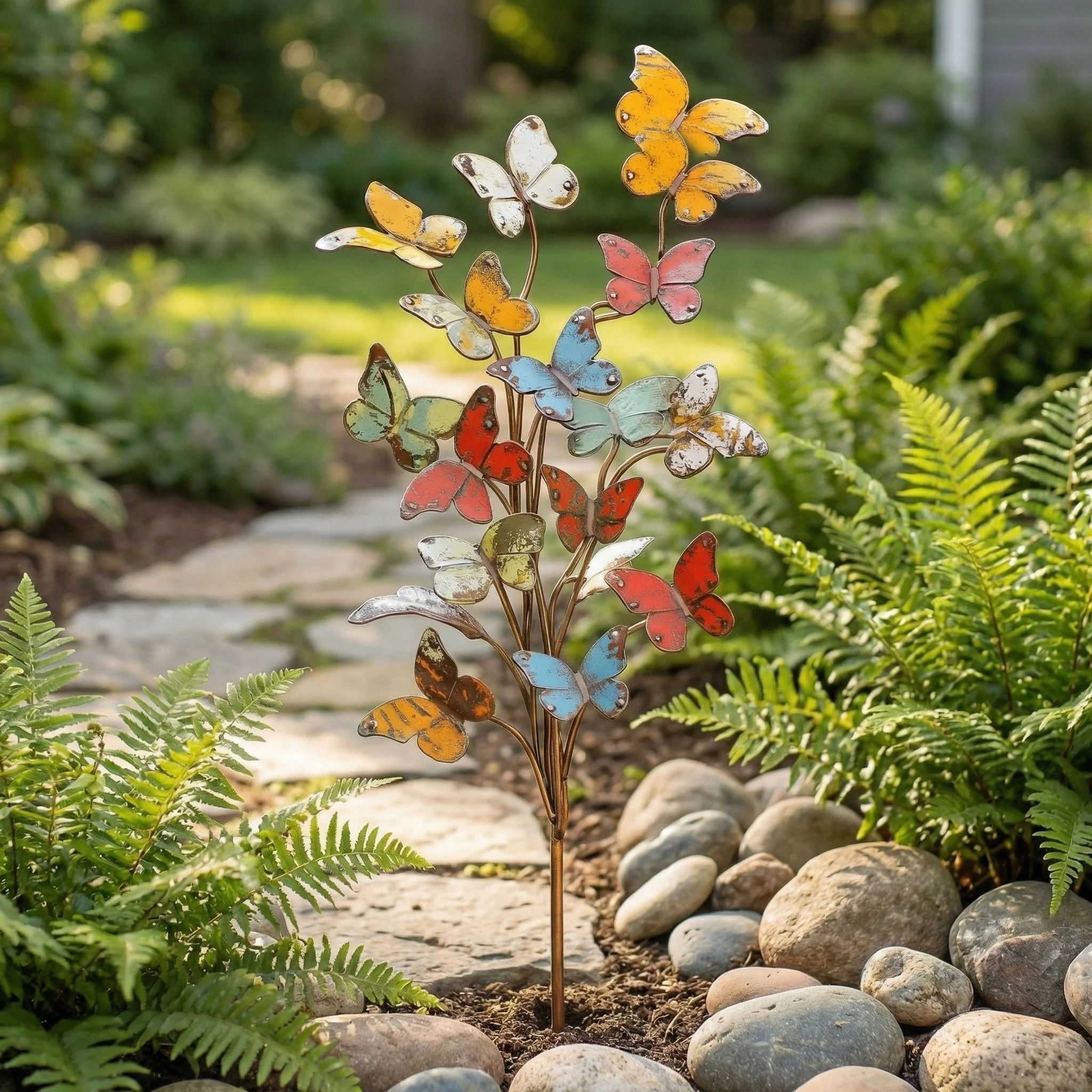 🦋Multicolored Metal Butterfly Garden Stake - Image 7