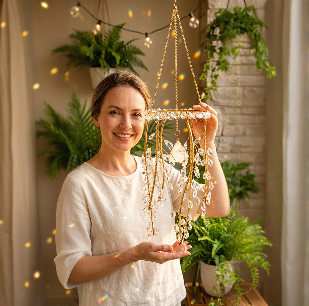 Natural Crystal Willow Branch Suncatcher - Image 2