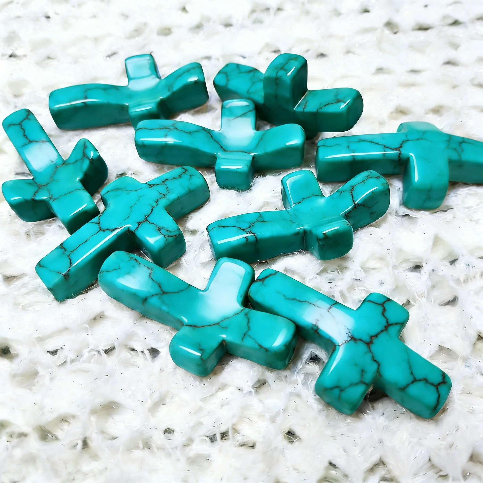 🔥🔥New Year--✝️Natural Turquoise Pocket Cross: Handcrafted for Peace & Serenity❤️ - Image 4