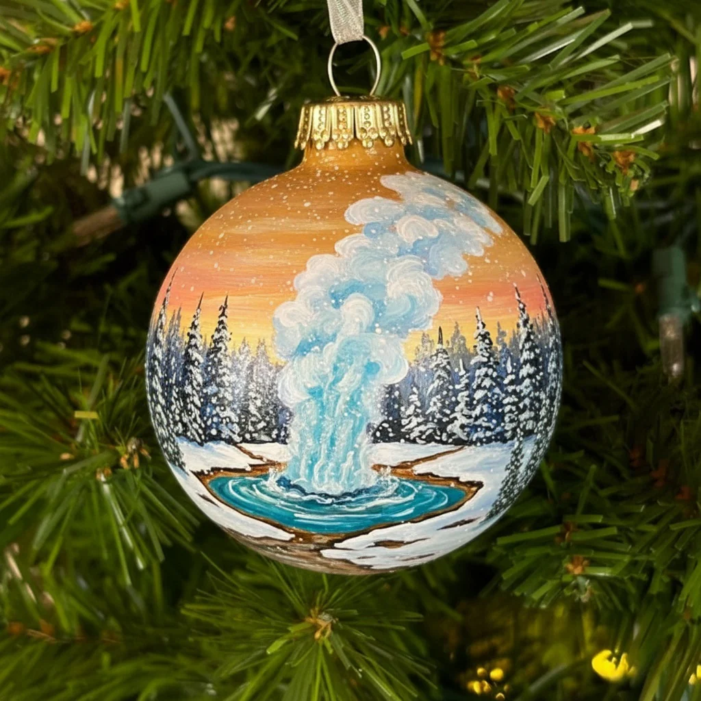 🌎 American Natural Wonders Collection – Hand-Painted Glass Christmas Ornaments - Image 3
