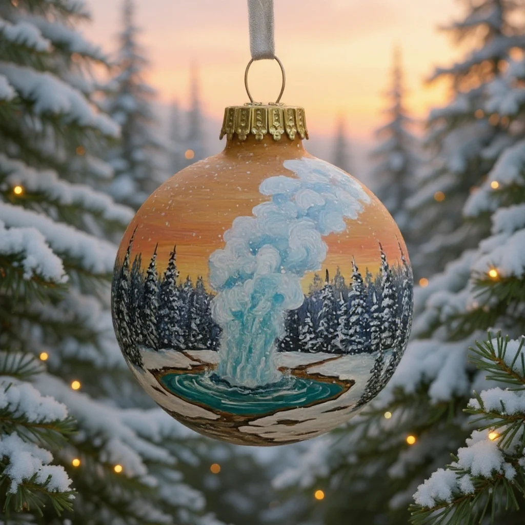 🌎 American Natural Wonders Collection – Hand-Painted Glass Christmas Ornaments - Image 4