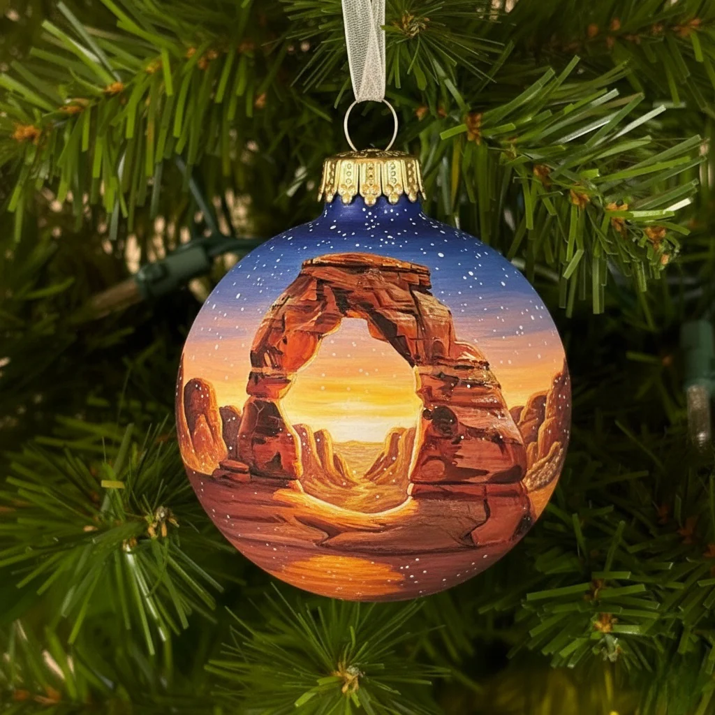 🌎 American Natural Wonders Collection – Hand-Painted Glass Christmas Ornaments - Image 7