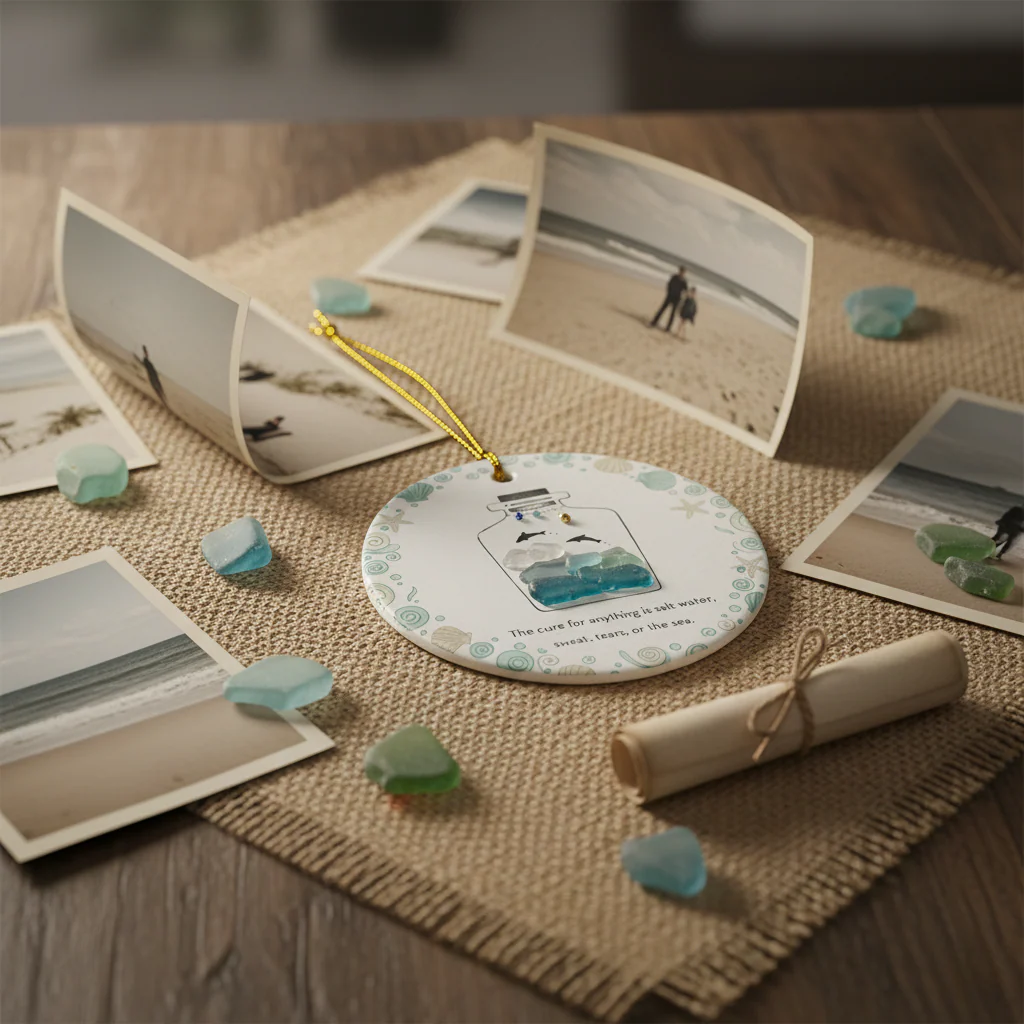 Ocean Saltwater Cure Sea Glass Ornament - Image 3