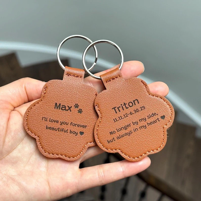 🎁Pet hair memorial charm, Engraved pet loss gift - Image 3