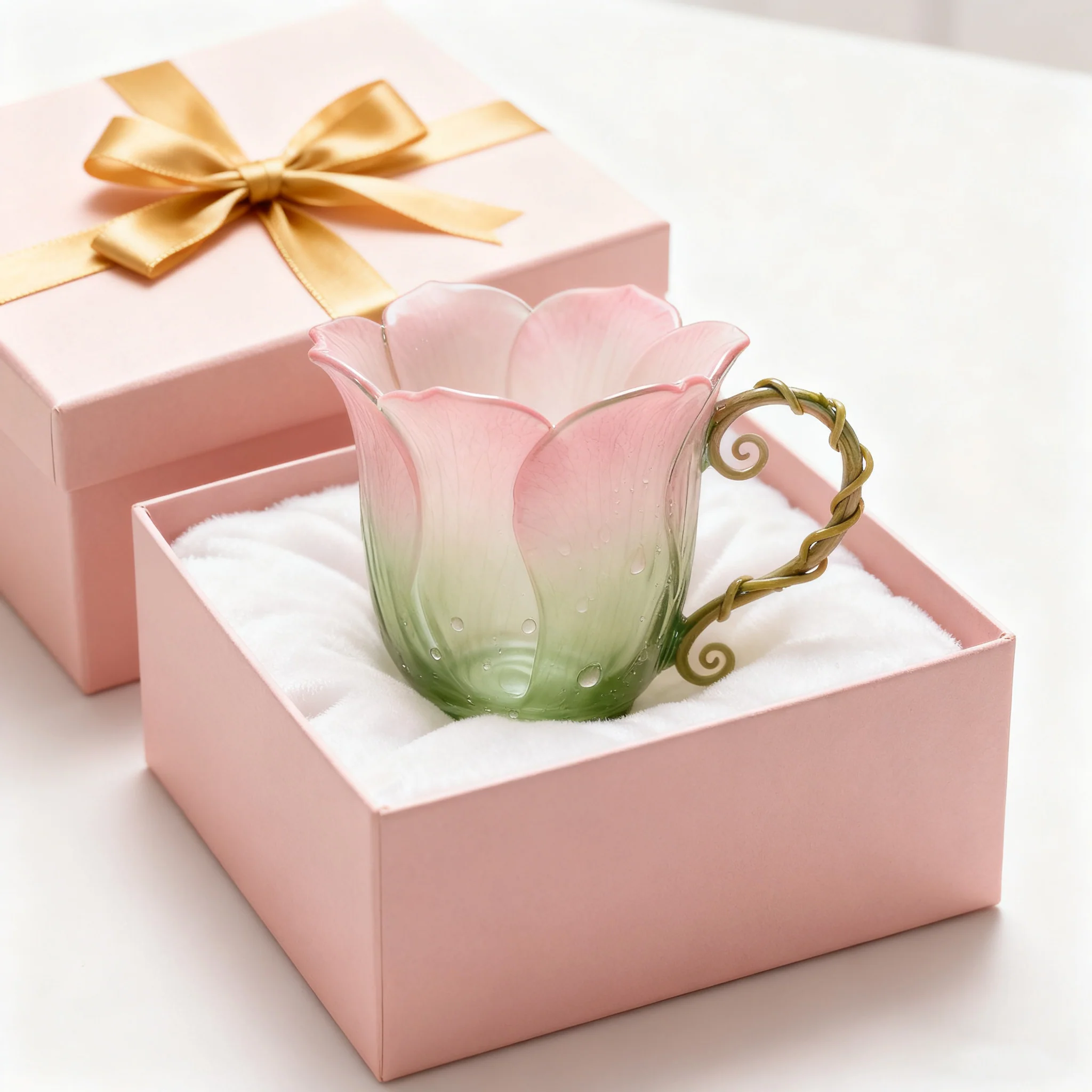Handcrafted Petal Cup with Vine Handle - Image 2