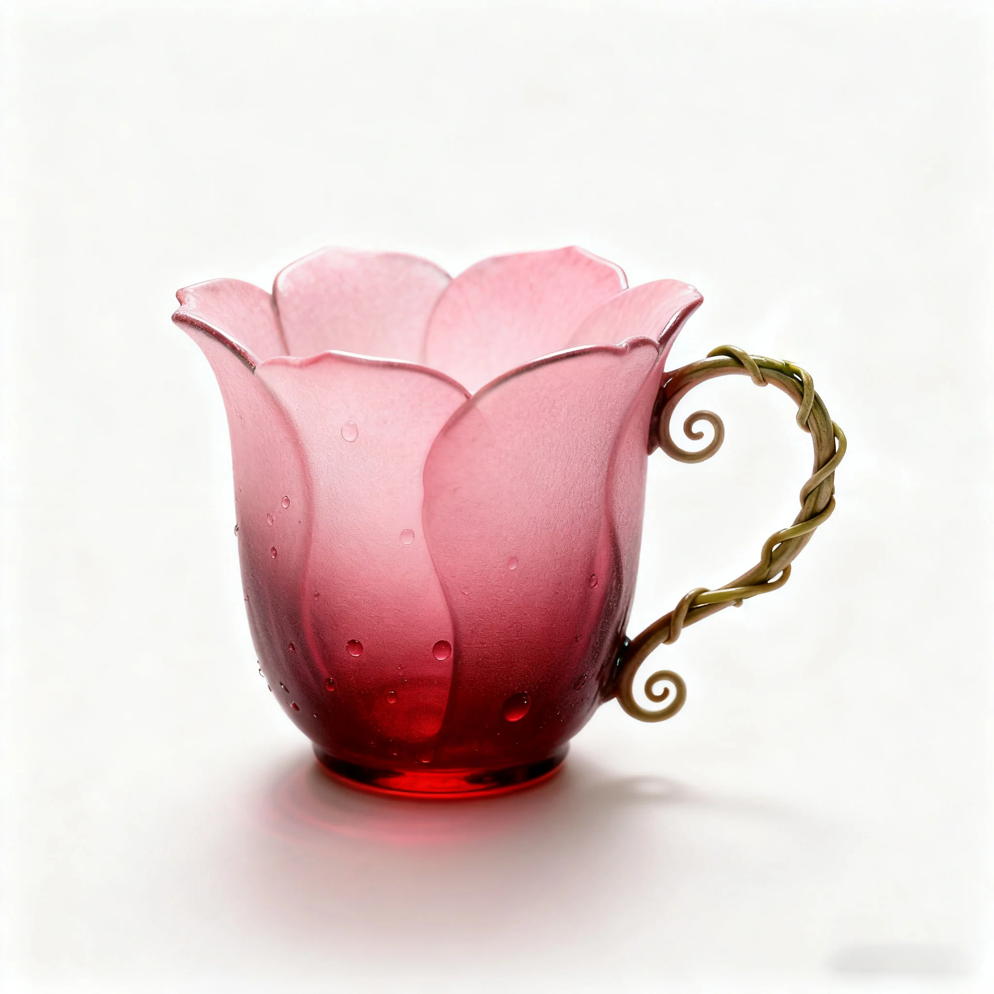 Handcrafted Petal Cup with Vine Handle - Image 4