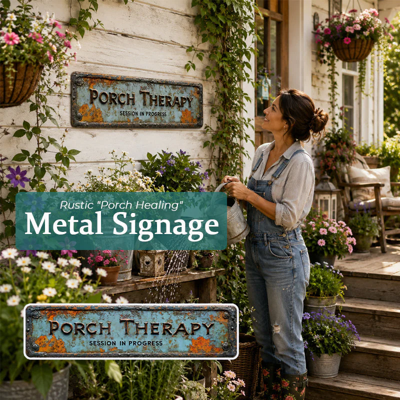 🏡Summer Sale 50% OFF🔥Country-style "Porch Healing" Metal Sign