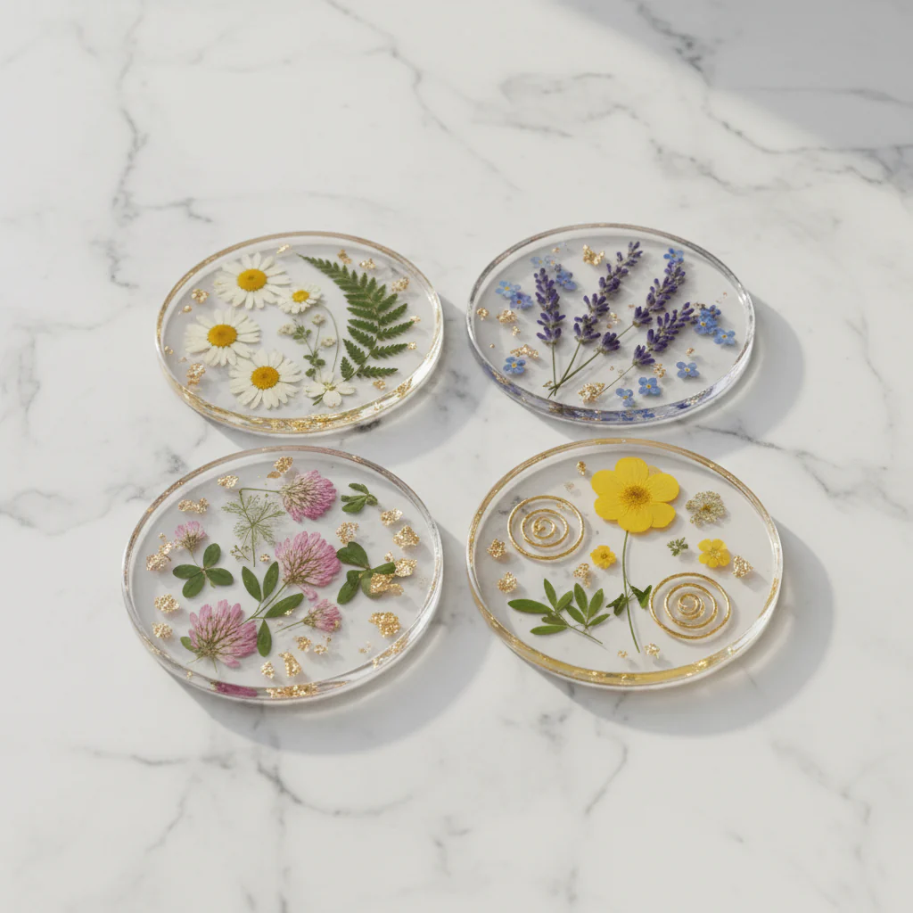 Pressed Flower Resin Coasters - Image 10