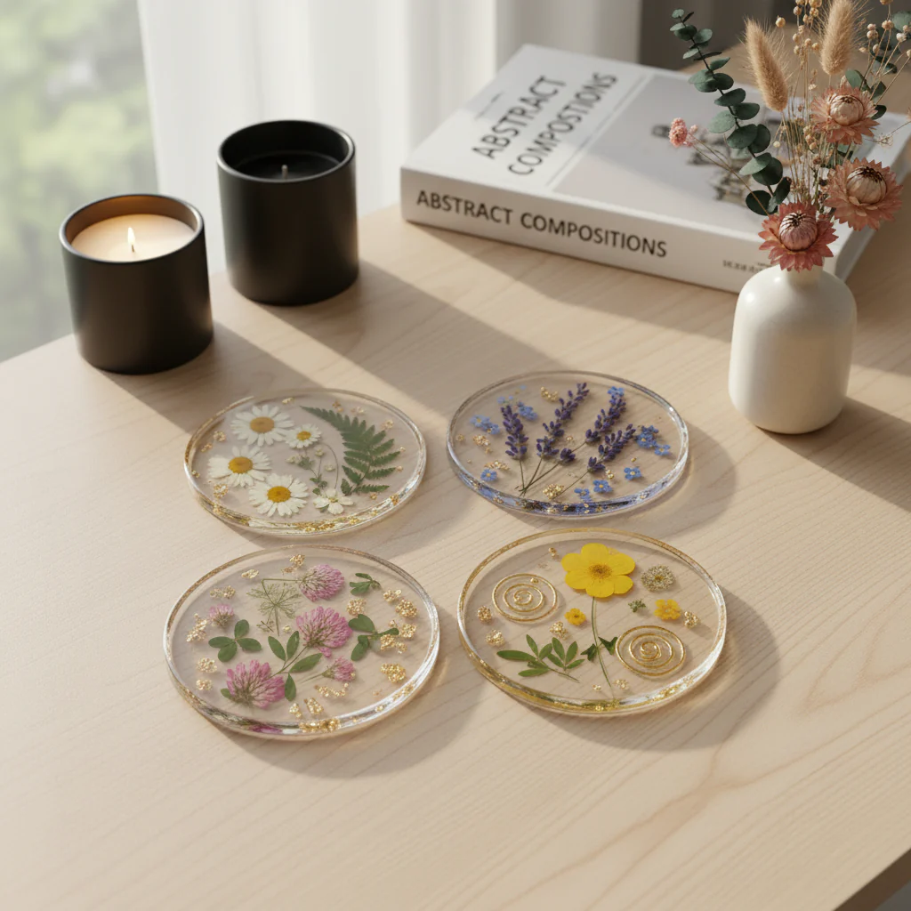 Pressed Flower Resin Coasters - Image 2