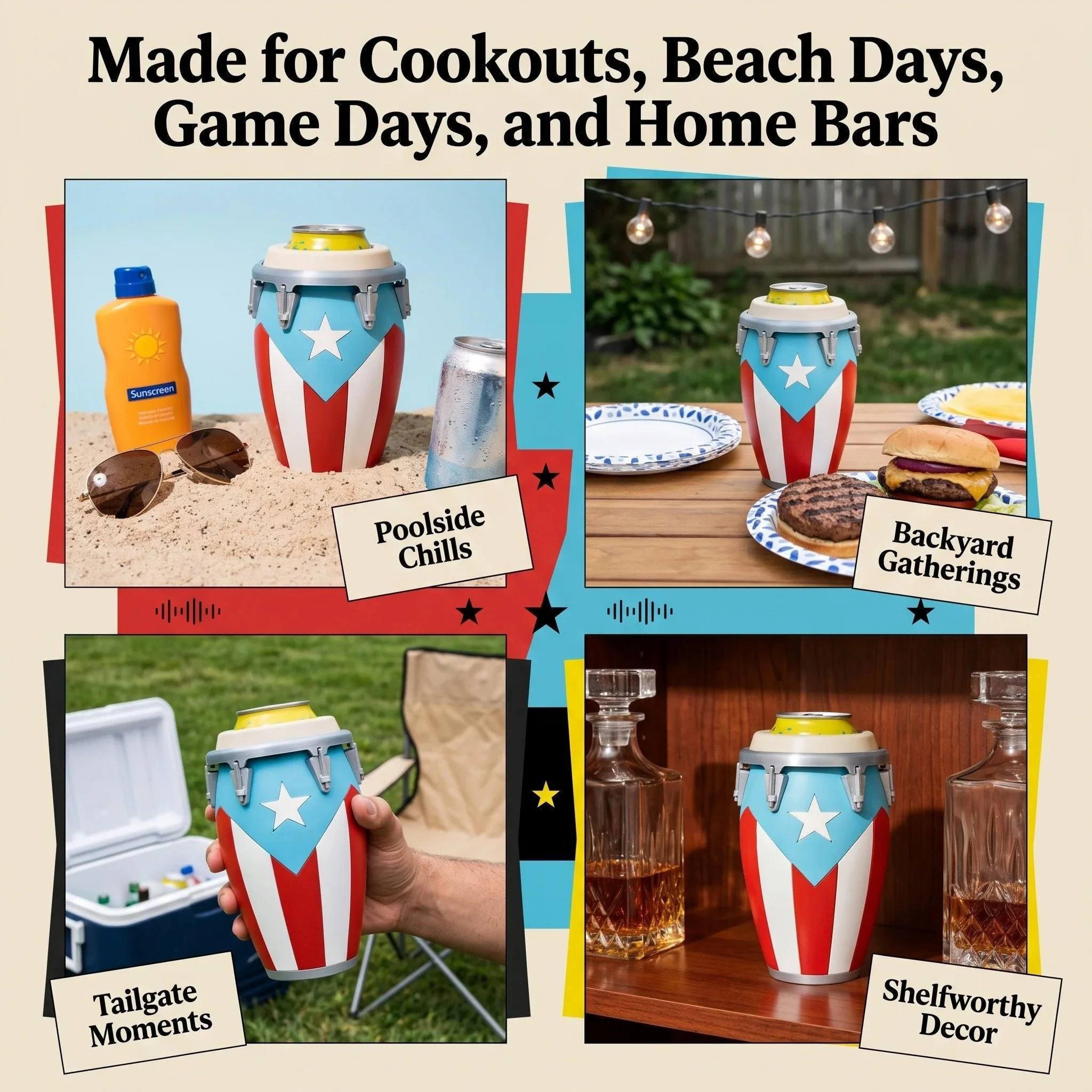 🪘🪘Conga-Style Can Holder – Celebrate Caribbean Pride, One Sip at a Time - Image 4