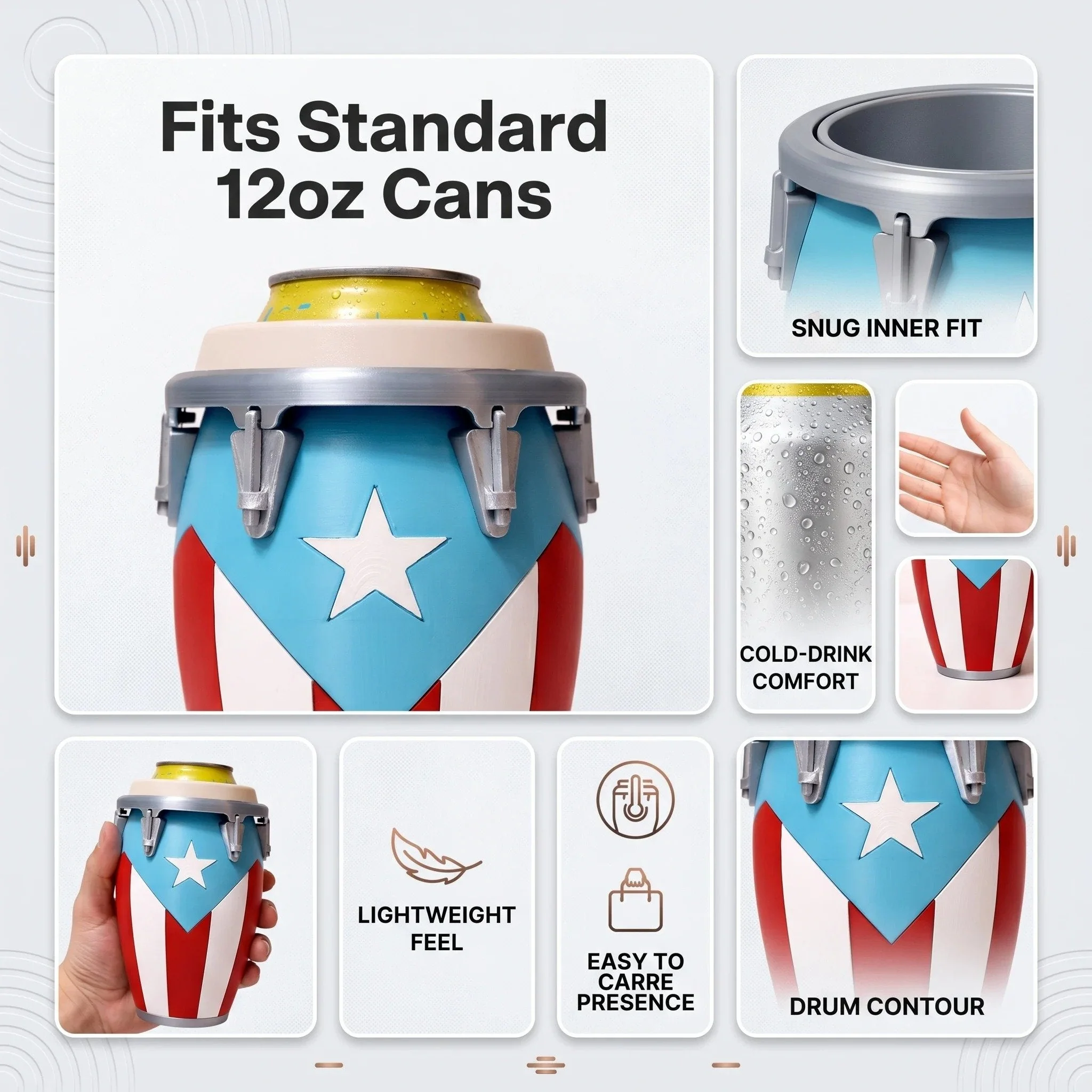 🪘🪘Conga-Style Can Holder – Celebrate Caribbean Pride, One Sip at a Time - Image 5