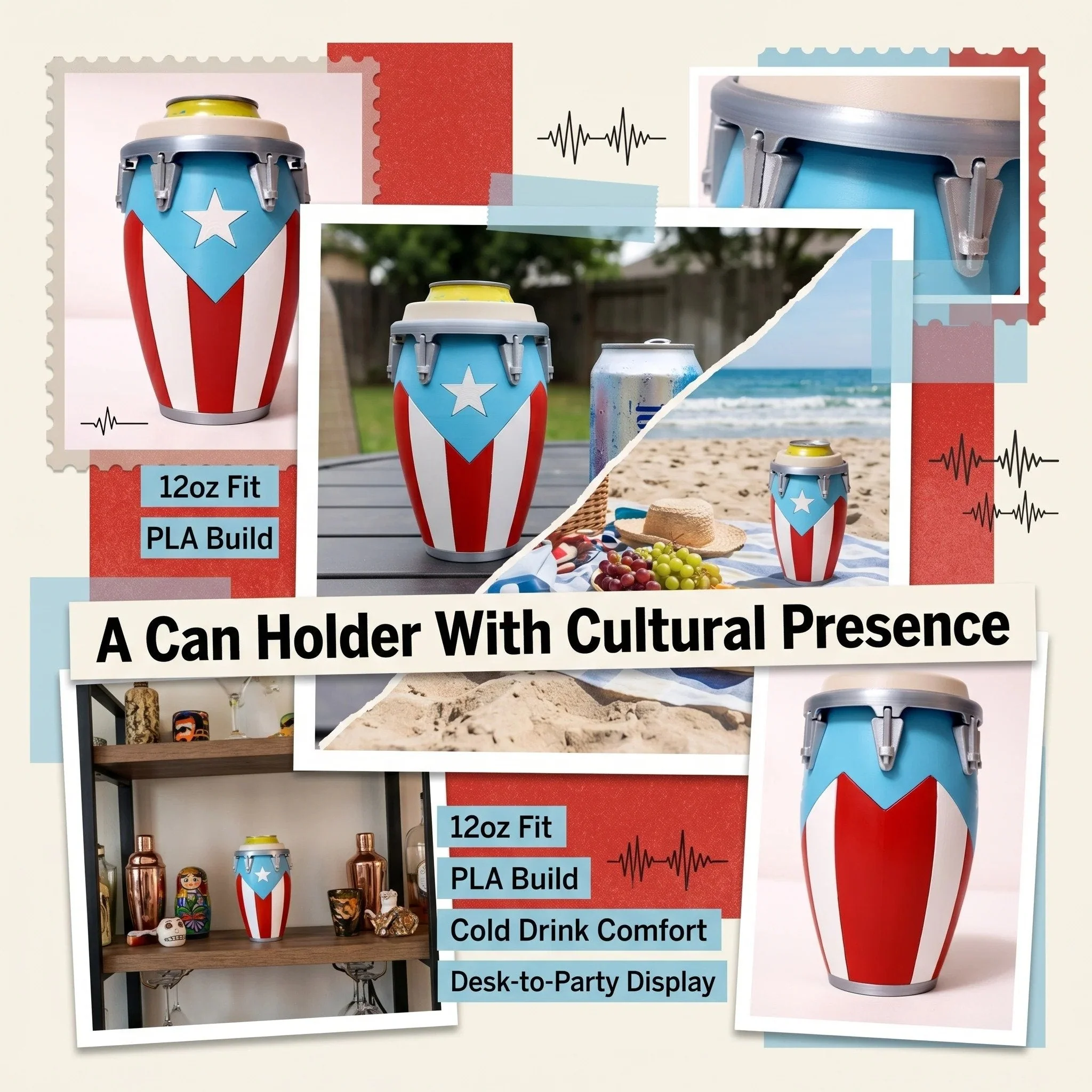 🪘🪘Conga-Style Can Holder – Celebrate Caribbean Pride, One Sip at a Time - Image 6